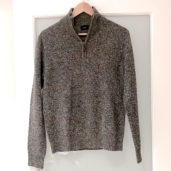 New J.Crew Men’s Wool Half-Zip SweaterSize SGray
